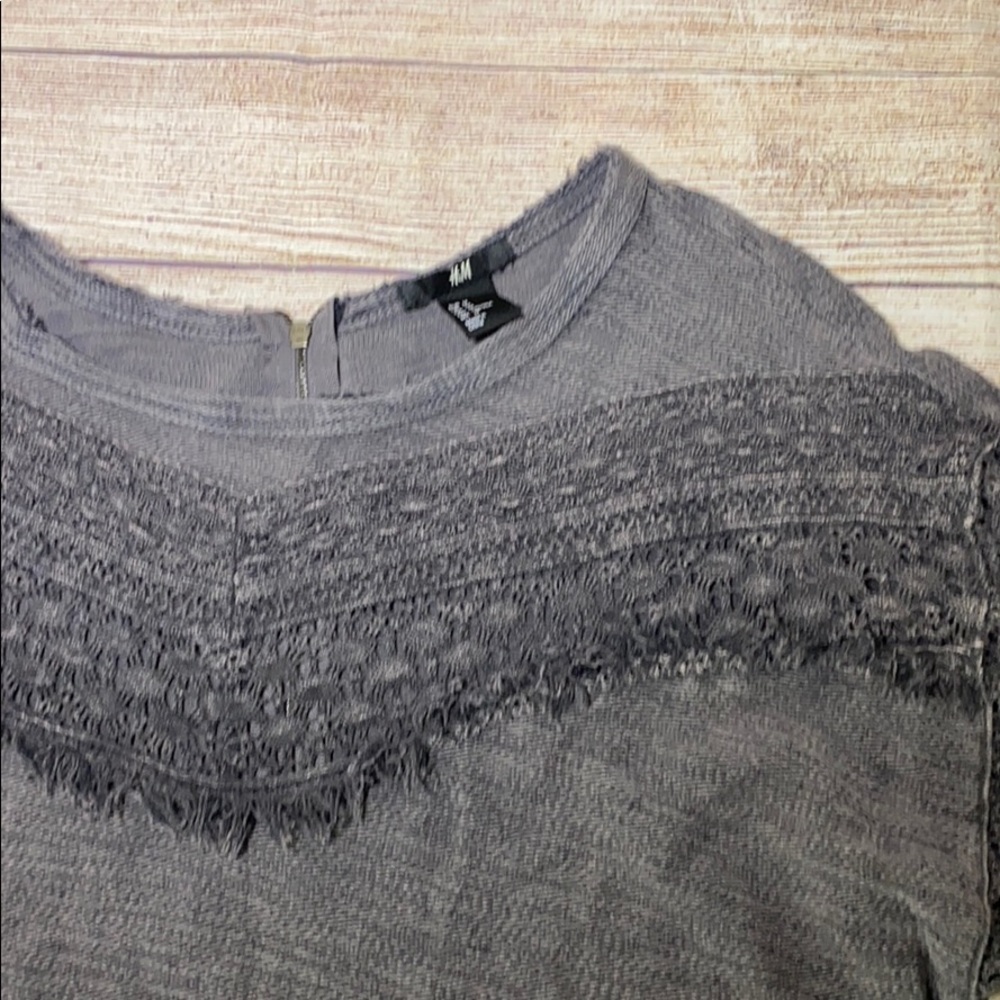 H&M Grey Long Oversized Blouse M - Picture 10 of 11
